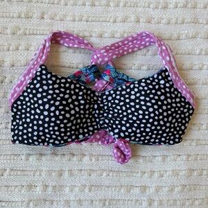 Moana Bikini Every Body Padded Reversible Polka Dot Bikini Top Size Small